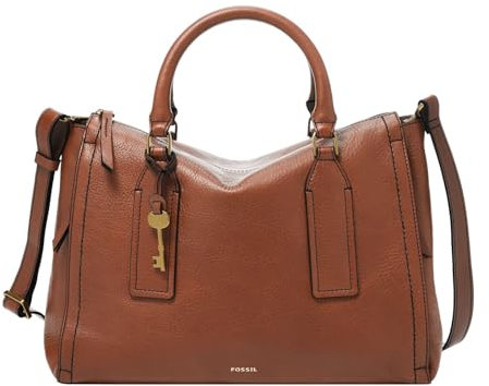 Fossil Tasche für Frauen Parker, Eco Leder/Polyurethan Trim Satchel braun 13.25 L x 5.5 B x 9.5 H ZB1708200