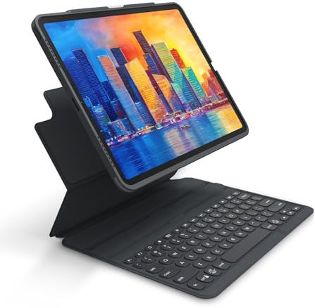 ZAGG Pro Keys Keyboard & Case Compatible with iPad Pro 12.9 in (3rd,4th,5th Gen), Includes Stylus, QWERTY, Backlight, (Black), (Nordic)