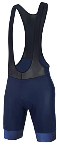 DIFOS Fahrrad Trägerhose Herren Fahrradhose Kurz Sitzpolster MTB Bib Shorts Hosen Rennrad Gepolstert Radlerhose Polster Schnelltrockende Elastische Blau L