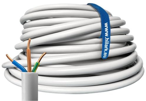 Hilark Câble gainé sans halogène NHXMH-J 3x2,5 mm Blanc (25 mètre, Blanc)