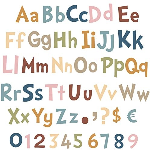 Tenare Set combinato di 134 ritagli per bacheche da 12,7 cm, lettere dell'alfabeto, numeri, lettere, per bacheca, decorazione della casa (stile avanzato)