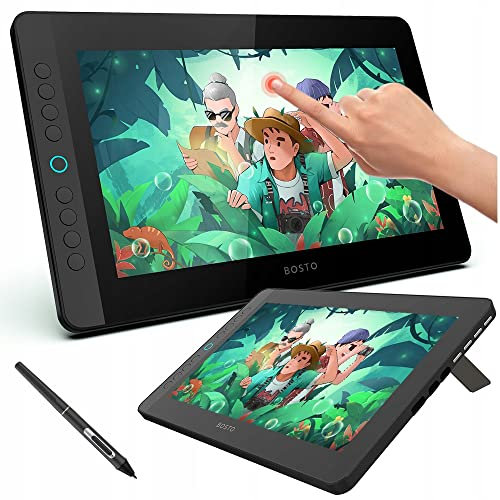 Tablette graphique professionnelle BOSTO graphique BT-12HDK-T Tablet avec stylo ÉCRAN TACTILE et boutons