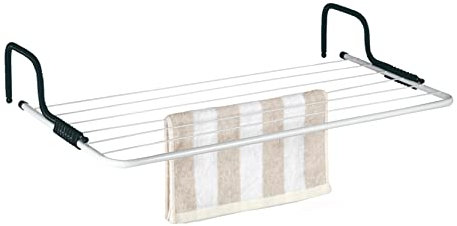 HERSIG - Tendedero para Radiador | Tendedero para Terraza de Metal - Color Blanco - Dimensiones 73 x 34 x 13 cm