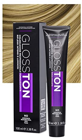 Glosston, Coloración Profesional Tonalizante Efecto Iluminador, Tinte 0.03 Rubio Dorado Produndo, Apto para Cabello Natural y Teñido, Con Aceite de Argán, Sin Amoníaco, 100ml