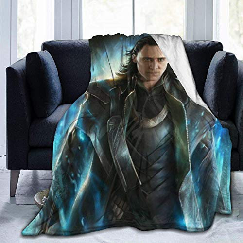 YINGD L-O-Ki Ultraweiche Überwurfdecke, Flanell-Fleece, für alle Jahreszeiten, leicht, für Sofa, Couch, kreative warme Decke, schwarz, 60 x 150 cm