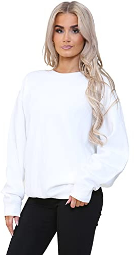 989Zé ENZO Womens Oversized Long Sleeve Sweatshirt Ladies Soft Sweat Jumper