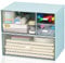 Schreibtisch Organizer mit Schublade, Blau Make up Organizer mit großer Kapazität, Stapelbare Schreibwaren Aufbewahrungsbox Kunststoff-Aufbewahrungsschubladen für Büro Schule Büroartikel Zuhause (B)