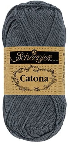 Scheepjes - Scheepjes Catona 393 Charcoal Yarn - 10x50g