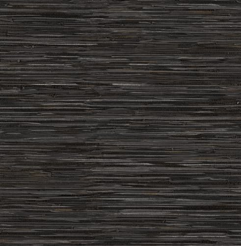 NuWallpaper Black Grassweave Peel and Stick Wallpaper, Textured Removable Wallpaper, Renter-Friendly, 20.5 in x 18 ft