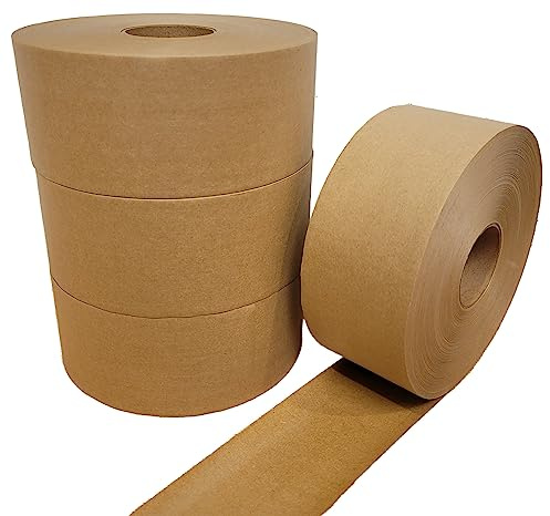 24 Rollen Papierklebeband nassklebend unverstärkt 70 mm x 200 lfm | Kraftpapier, sehr belastbar, recyclingfreundlich, lösungsmittelfrei, Nassklebeband für umweltgerechtes Verpacken, Paketbänder