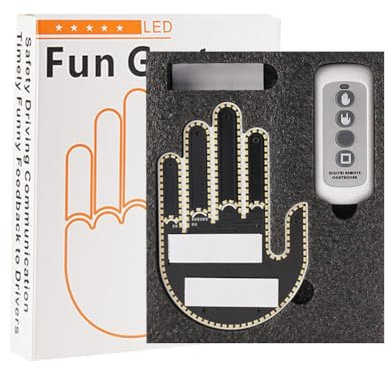 RJSQAQE Lumière de doigt avec télécommande, lumière de doigt de fenêtre de voiture, lumière de doigt de voiture, accessoires de voiture, lumière LED de voiture et panneaux de rage pour homme, 1pcs