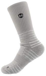 PICSIL Chaussettes de sport, idéales pour la course à pied, fitness, paddle, cyclisme, basket-ball, crosstraining, sport (FR/ES, Numérique, 42, 48, Taille normale, Taille normale, Gris)