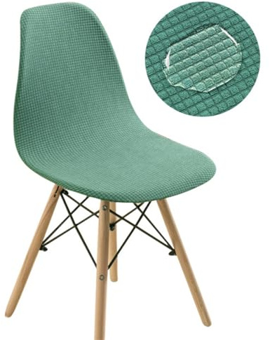 Chickwin Velours Jacquard Housse de Chaise Scandinave Lot de 1 2 4 6, Housses de Chaise Coquille Extensible Couverture de Chaise Élastique Couvre Chaise Salle à Manger (4 Pièces,Vert pâle)