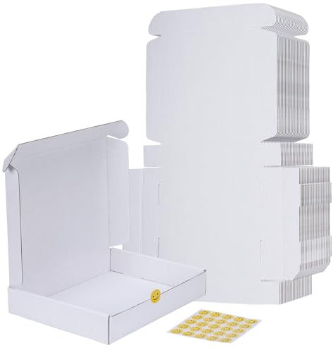 RLAVBL 25 Stück Doppelseitig Weiß Versandkartons, Maße: 30,5 x 22,9 x 5,1 cm, einfach zu montieren, Ideal für Kleine Unternehmen