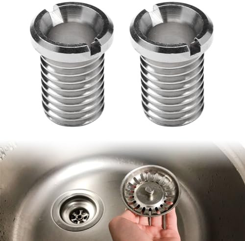 Viti del Cestello del Lavello Vite,Vite Cava Tappo Lavandino Cucina,25mm Viti del Cestello del Lavello,Lavello Vite per Lavabo Filtro Tappo,2 pezzi (Argento-25mm)