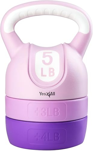 Yes4All Verstellbare Kugelhantel-Gewichte-Set für Frauen, Krafttraining, Kugelhanteln, Workout-Ausrüstung für Zuhause, Fitnessstudio, 5,4 kg, Violett