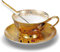 HUAMu, Serie Flor,Juego de Taza de Platillo de porcelana Inglés de Ceniza de hueso, Bone China Juego de té de café, con cuchara - 1 Set 200 ml