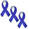Bling Jewelry Ensemble De 3 Broche en Cristal Blue Ribbon Prostate Cancer Survivor Accent Plaqué Argent Bijoux De Soutien Symbolique pour Les Hommes