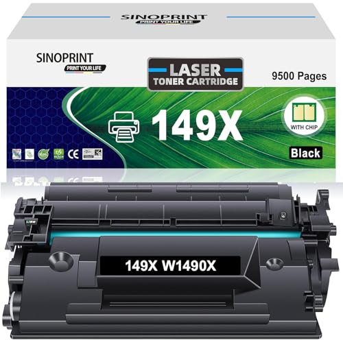 SINOPRINT 149X W1490X Mit Chip Kompatibel für HP 149X W1490X 149A W1490A Toner Schwarz für HP Laserjet MFP 4102fdn 4102fdw 4102dw 4002n Laserjet Pro 4002dn 4002dw Drucker (Schwarz, 1er-Pack)