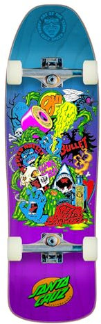 Santa Cruz Skateboard-Räder, 23,7 x 80,5 cm, Old School, Blau