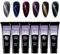 Nail Extension Gel Kit Cat Eye Glitter 6 Colorsn 15ml Poly Nail Gel Nail Builder Gel Nail Enhancement Gel Set for Home DIY Nail Manicure(Nail Poly Gel-MY)