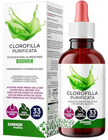 Chlorophyll Tropfen 100 ml – 300 mg Hochdosierte Chlorophyll aus Spinat pro Tag – Flüssiges Chlorophyll Clorophyllin-reich aus Italien – Vegan – J.Armor Pharma (Chlorophyll)