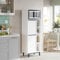 [en.casa] Küchenschrank Vesanto Mehrzweckschrank mit 2 Türen 162 x 60 x 36 cm Buffetschrank Vorratsschrank Weiß