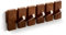 ESDOPA Porte-manteau mural rabattable en bois avec 5 crochets, crochet mural rabattable pour accrocher manteaux, clés, chapeaux, serviettes, sacs - Noyer