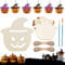 Qeioauek Halloween Deko Basteln,40 Stück Holz Basteln Kinder Für Halloween,Holzanhänger Zum Bemalen,Bemalen Holzbastelsets mit Pinsel Kunsthandwerk,für Mädchen Junge Halloween Halloween Deko Kürbis