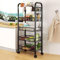 SHINROAD 5 Tier Stackable Vegetable Rack, Vegetable Storage Cart with 360 Degree Wheels, Metal Mesh Fruit Basket, Kitchen Storage Rack, Fruit and Veg Storage Basket