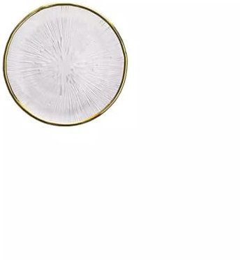 DDNGEJ Assiettes de Table Assiette en Verre rayé Japonais Vaisselle Transparente pour la Maison Assiette à Fruits Bol à Salade Occidental Assiette à dîner Assiette à d