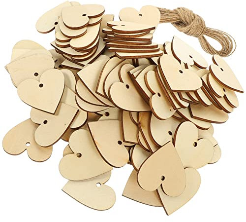 STOBOK 2 Sätze Ornament leere Lesezeichen DIY-Lesezeichen leere Etiketten Pflanzendekorationen Banner mit Herzgirlande hochzeitslaken hochzeitsbingo DIY liefert Holzspäne für DIY Pappel