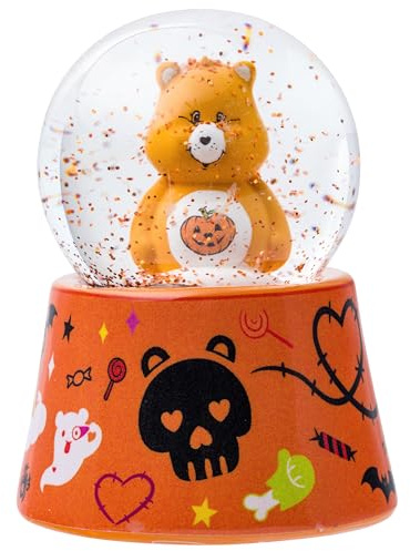 Silver Buffalo Care Bears Halloween, Light Up Snow Globe, 45mm | Trick-or-Sweet Bear, Mini, 3.8 Inches Tall, Small