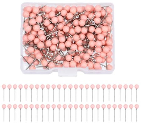 XANHOY 20–380 Stück dekorative Pinnnadeln in Herzform, flache Pinnnadeln, Perlenkopf, Kartennadeln, Pinnwandnadeln für Korktafel