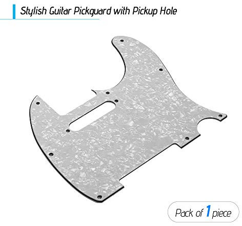 ERYUE Schlagbrett 3Ply Guitar Pickguard mit Single Coil Pickup-Loch für E-Gitarre White Pearl