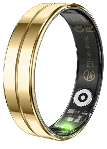 Smart Ring Ultra Thin Fitness Ring Heart Rate Monitor Sleep Ring Health Tracker Step Counter Ring Exercise Record Camera Control Pedometer Smart Rings for Android & iOS Phone