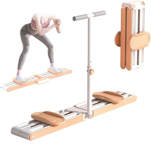 Ski-Trainingsgerät, Indoor-Skisimulator Mit Abnehmbaren Armlehnen Und Verdickten, Verbreiterten Pedalen, Anti-Rutsch-Streifen Verbessern Die Tragfähigkeit, Faltbares Design Für Das Fitnessstudio