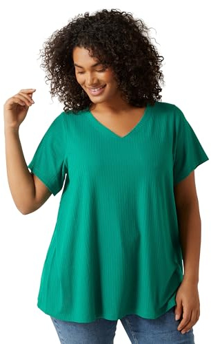 EVANS Curve Premium Ribbed Modal Blend T-Shirt - Women's - Plus Size Curve