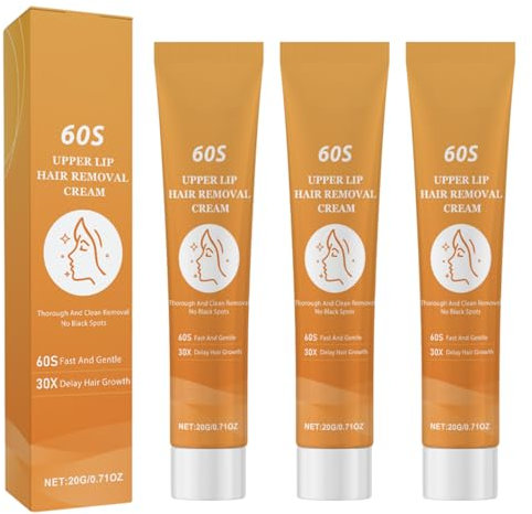 3 Pcs Haarentfernung Gesicht Creme Gesichtshaarentferner Creme Enthaarungscreme Gesicht Haarentferner Haarentfernungscreme,Schmerzlos Und Effektiv, Geeignet FüR Oberlippe Und Augenbrauen