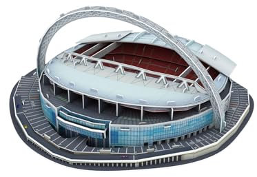 Football Field Soccer Stadium 3D Puzzle Jigsaw Club,DIY Micro Blocks Building Sets Construction Kits Paper Cardboard Model Ornaments Fan Memorial Collection Souvenir (Large, Wembley)