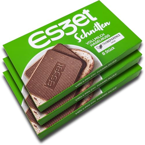 3 er Pack Eszet Schnitten Vollmilch Haselnuss 3x 8er (3 x 75 g)