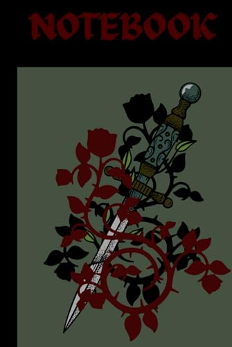 Rose and Dagger A5 Hardback Notebook For Note Taking: Gothic Journal For School College or University
