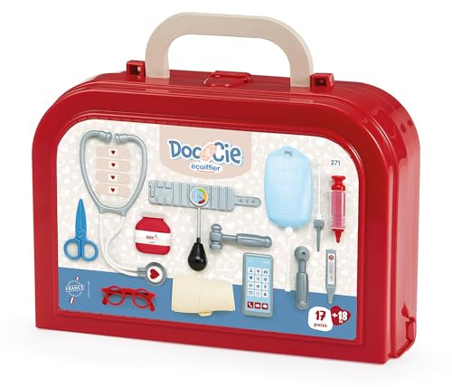 Ecoiffier Koffer Doktor für Kinder, luxuriös, mit vielen medizinischen Zubehörteilen – Nachahmungsspiel – ab 18 Monaten – Spielzeug für Kinder – 271