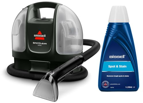 Bundle of BISSELL SpotClean Mini Corded Carpet Cleaner, Portable Spot Washer, Compact & Lightweight Machine, 4149E + BISSELL Spot and Stain Formula, Rug Cleaner Removes Spots & Stains,1L, 1084N