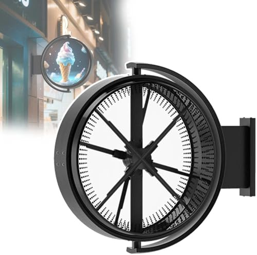 DPLWJPP Double-Sided 3d Holographic Advertising Light Box Rotating Led Light Box for Outdoor Advertising with Custom Images and Videos for Restaurant,Theater,Fan 50CM