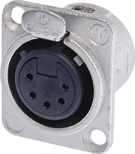 Neutrik Nickel NC5FD L-1 5 Pole XLR Chassis Connector. Polybag