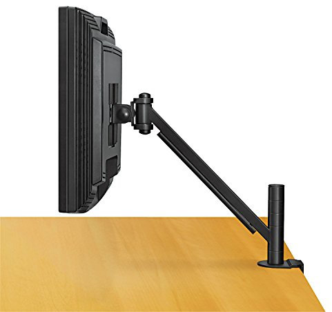 Fellowes Smart Suites Single Monitor Arm - Ergonomic VESA Compliant Adjustable Monitor Stand with Tilt, Swivel, Rotation Functions and Cable Management System - Max Monitor Size 21 - Max Weight 9KG, Black, Standard
