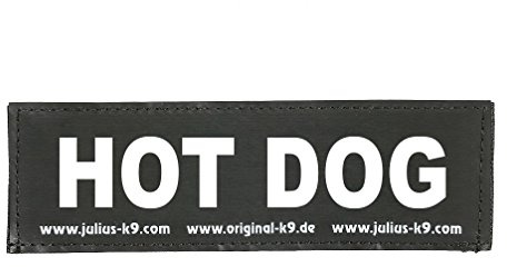 Julius-K9 Interchangeable Hook & Loop Patches, 1 pair, HOT DOG, Size: Baby 1, Black