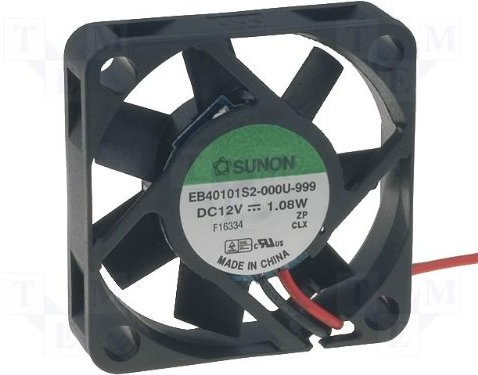 Sunon EB40101S2-999 Fan 40 x 40 x 10 mm DC 12 V 5800 rpm 27 dBA Plain Bearings 2 Wires
