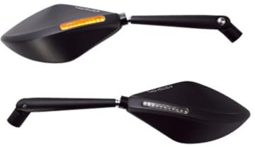 Highsider Verkleidungsspiegel TOREZZO mit LED Blinker schwarz eloxiert, Mittel